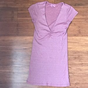 Michael Stars deep V neck t shirt metallic